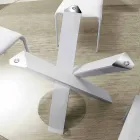 Tavolo tondo di design d.160 piano in cristallo made in Italy Cristal Viadurini