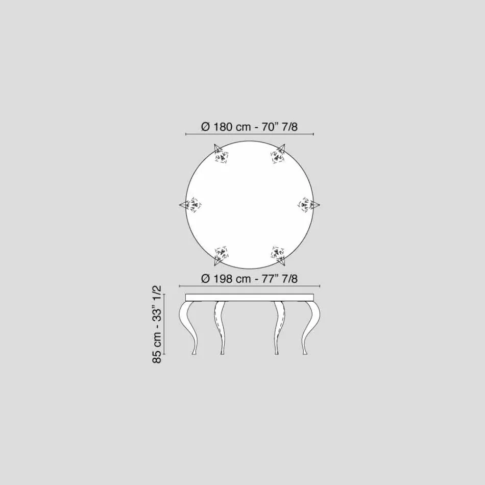 Tavolo tondo in stile classico rivisitato in MDF e acciaio Luigi  Viadurini