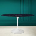 Tavolo Tulip Eero Saarinen H 74 Ovale in Ceramica Noir Laurent Made in Italy - Scarlet