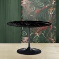 Tavolo Tulip Eero Saarinen H 74 con Piano in Marmo Nero Marquinia Made in Italy - Scarlet