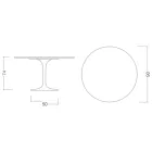 Tavolo Tulip Eero Saarinen H 73 in Ceramica Entzo Made in Italy - Scarlet Viadurini