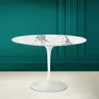 Tavolo Tulip Eero Saarinen H 73 in Ceramica Invisible Select Made in Italy - Scarlet Viadurini