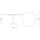 Tavolo Tulip Eero Saarinen H 73 in Ceramica Invisible Select Made in Italy - Scarlet Viadurini