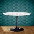 Tavolo Tulip Eero Saarinen H 74 in Ceramica Morpheus Made in Italy - Scarlet