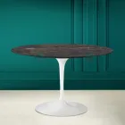 Tavolo Tulip Eero Saarinen H 73 in Ceramica Noir Desire Made in Italy - Scarlet Viadurini