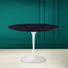 Tavolo Tulip Eero Saarinen H 73 in Ceramica Noir Laurent Made in Italy - Scarlet Viadurini