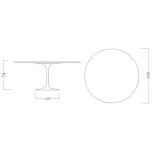 Tavolo Tulip Eero Saarinen H 73 in Ceramica Noir Laurent Made in Italy - Scarlet Viadurini