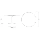 Tavolo Tulip Eero Saarinen H 73 in Ceramica Rem Made in Italy - Scarlet Viadurini