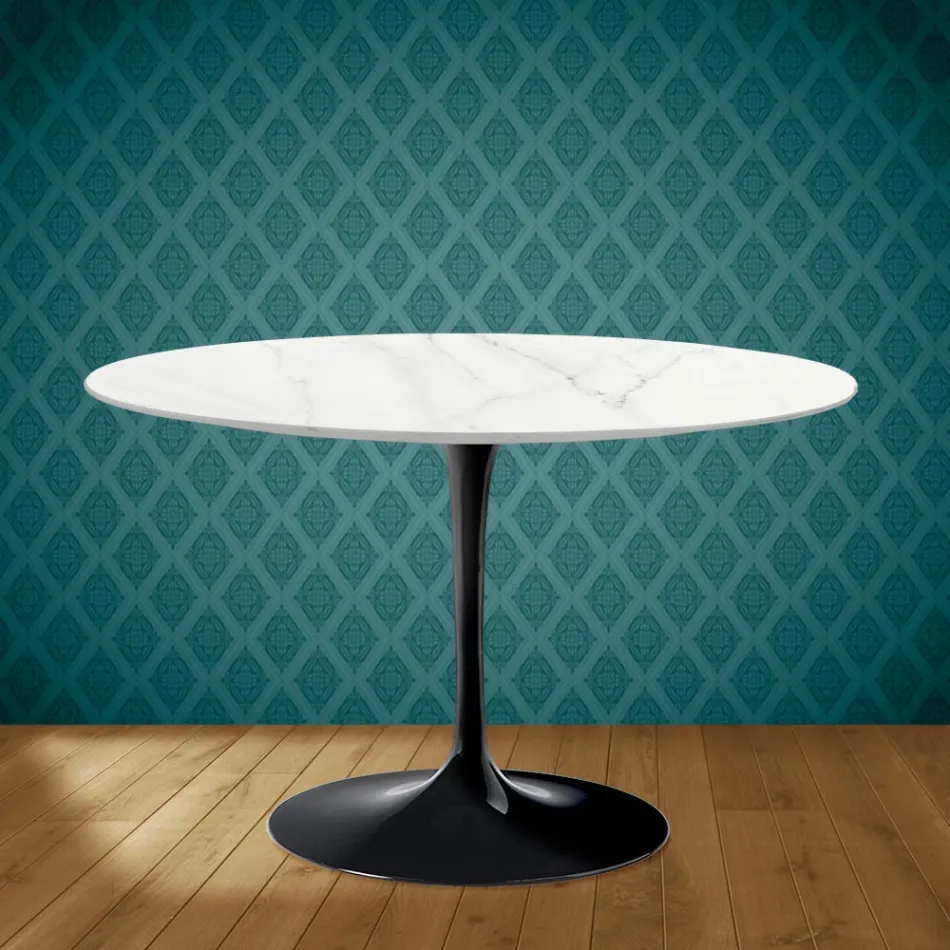 Tavolo Tulip Eero Saarinen H 73 in Ceramica Rem Made in Italy - Scarlet Viadurini