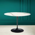 Tavolo Tulip Eero Saarinen H 73 in Ceramica Statuario Full Vein Made in Italy - Scarlet