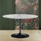 Tavolo Tulip Eero Saarinen H 73 in Marmo Arabescato Realizzato in Italia Viadurini