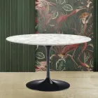 Tavolo Tulip Eero Saarinen H 73 in Marmo di Carrara Realizzato in Italia Viadurini