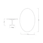 Tavolo Tulip Eero Saarinen H 73 Ovale in Ceramica Kira Made in Italy - Scarlet Viadurini