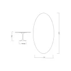 Tavolo Tulip Eero Saarinen H 73 Ovale in Ceramica Kira Made in Italy - Scarlet Viadurini