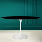 Tavolo Tulip Eero Saarinen H 73 Ovale in Ceramica Nero Assoluto Made in Italy - Scarlet Viadurini