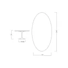 Tavolo Tulip Eero Saarinen H 73 Ovale in Ceramica Nero Soft Made in Italy - Scarlet Viadurini