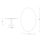 Tavolo Tulip Eero Saarinen H 73 Ovale in Ceramica Noir Laurent Made in Italy - Scarlet Viadurini