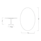 Tavolo Tulip Eero Saarinen H 73 Ovale in Ceramica Pietra Grey Made in Italy - Scarlet Viadurini