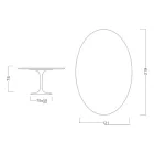 Tavolo Tulip Eero Saarinen H 73 Ovale in Ceramica Rem Made in Italy - Scarlet Viadurini