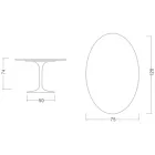 Tavolo Tulip Eero Saarinen H 73 Ovale in Ceramica Rem Made in Italy - Scarlet Viadurini