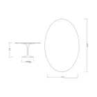 Tavolo Tulip Eero Saarinen H 73 Ovale in Ceramica Statuario Full Vein  - Scarlet Viadurini
