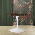 Tavolo Tulip Eero Saarinen H 74 Ovale in Marmo Emperador Dark Made in Italy - Scarlet