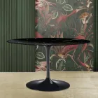 Tavolo Tulip Eero Saarinen H 73 Ovale in Marmo Nero Marquinia Made in Italy - Scarlet Viadurini