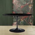 Tavolo Tulip Eero Saarinen H 74 Ovale in Marmo Nero Marquinia Made in Italy - Scarlet