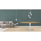 Tavolo Tulip Eero Saarinen H 73 Ovale in Rovere Naturale Made in Italy - Scarlet Viadurini