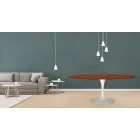 Tavolo Tulip Eero Saarinen H 73 Ovale in Rovere Tinto Ciliegio Made in Italy - Scarlet Viadurini