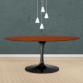 Tavolo Tulip Eero Saarinen H 74 Ovale in Rovere Tinto Ciliegio Made in Italy - Scarlet