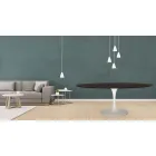 Tavolo Tulip Eero Saarinen H 73 Ovale in Rovere Tinto Moka Made in Italy - Scarlet Viadurini