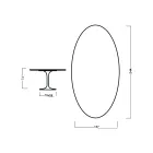 Tavolo Tulip Eero Saarinen H 73 Ovale in Rovere Tinto Nero Made in Italy - Scarlet Viadurini