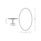 Tavolo Tulip Eero Saarinen H 73 Ovale in Rovere Tinto Palissandro Made in Italy - Scarlet Viadurini