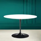 Tavolo Tulip Eero Saarinen H 73 Rotondo in Bianco Assoluto Made in Italy - Scarlet Viadurini