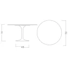 Tavolo Tulip Eero Saarinen H 73 Rotondo in Ceramica Kira Made in Italy - Scarlet Viadurini