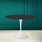 Tavolo Tulip Eero Saarinen H 73 Rotondo in Ceramica Noir Soft Made in Italy - Scarlet Viadurini