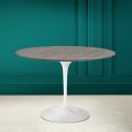 Tavolo Tulip Eero Saarinen H 73 Rotondo in Ceramica Pietra Grey Made in Italy - Scarlet