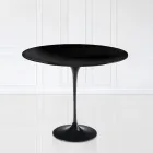 Tavolo Tulip Eero Saarinen H 73 Rotondo in Laminato Liquido Nero Made in Italy - Scarlet Viadurini