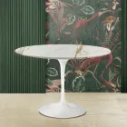 Tavolo Tulip Eero Saarinen H 73 Rotondo in Marmo Caracatta Oro Made in Italy - Scarlet Viadurini