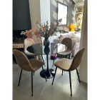 Tavolo Tulip Eero Saarinen H 73 Rotondo in Marmo Nero Marquinia Made in Italy - Scarlet Viadurini