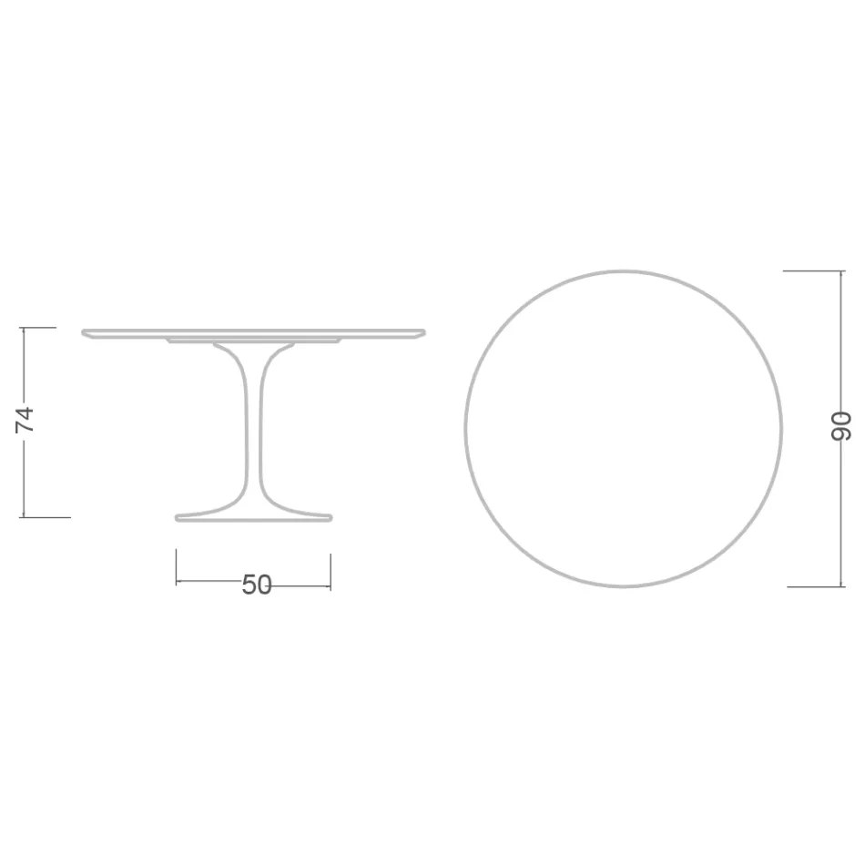 Tavolo Tulip Eero Saarinen H 73 Rotondo in Nero Assoluto Made in Italy - Scarlet Viadurini