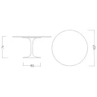 Tavolo Tulip Eero Saarinen H 73 Rotondo in Nero Assoluto Made in Italy - Scarlet Viadurini