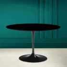 Tavolo Tulip Eero Saarinen H 73 Rotondo in Nero Assoluto Made in Italy - Scarlet Viadurini