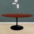 Tavolo Tulip Eero Saarinen H 74 Rotondo in Rovere Tinto Palissandro Made in Italy - Scarlet
