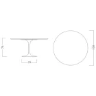 Tavolo Tulip Eero Saarinen H 73 Rotondo in Statuario Altissimo Made in Italy - Scarlet Viadurini