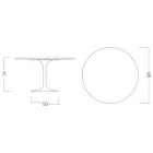 Tavolo Tulip Eero Saarinen H 74 con Piano in Laminato Liquido Nero Made in Italy - Scarlet Viadurini