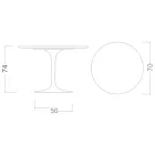 Tavolo Tulip Eero Saarinen H 74 con Piano in Laminato Liquido Nero Made in Italy - Scarlet Viadurini