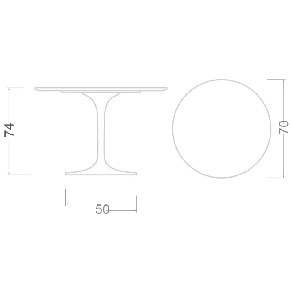 Tavolo Tulip Eero Saarinen H 74 con Piano in Laminato Liquido Nero Made in Italy - Scarlet Viadurini