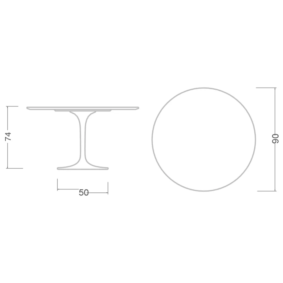 Tavolo Tulip Eero Saarinen H 74 con Piano in Marmo Verde Alpi Made in Italy - Scarlet Viadurini